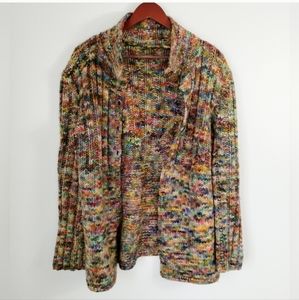 Rainbow HandKnit One-of-a-kind Cardigan Sweater